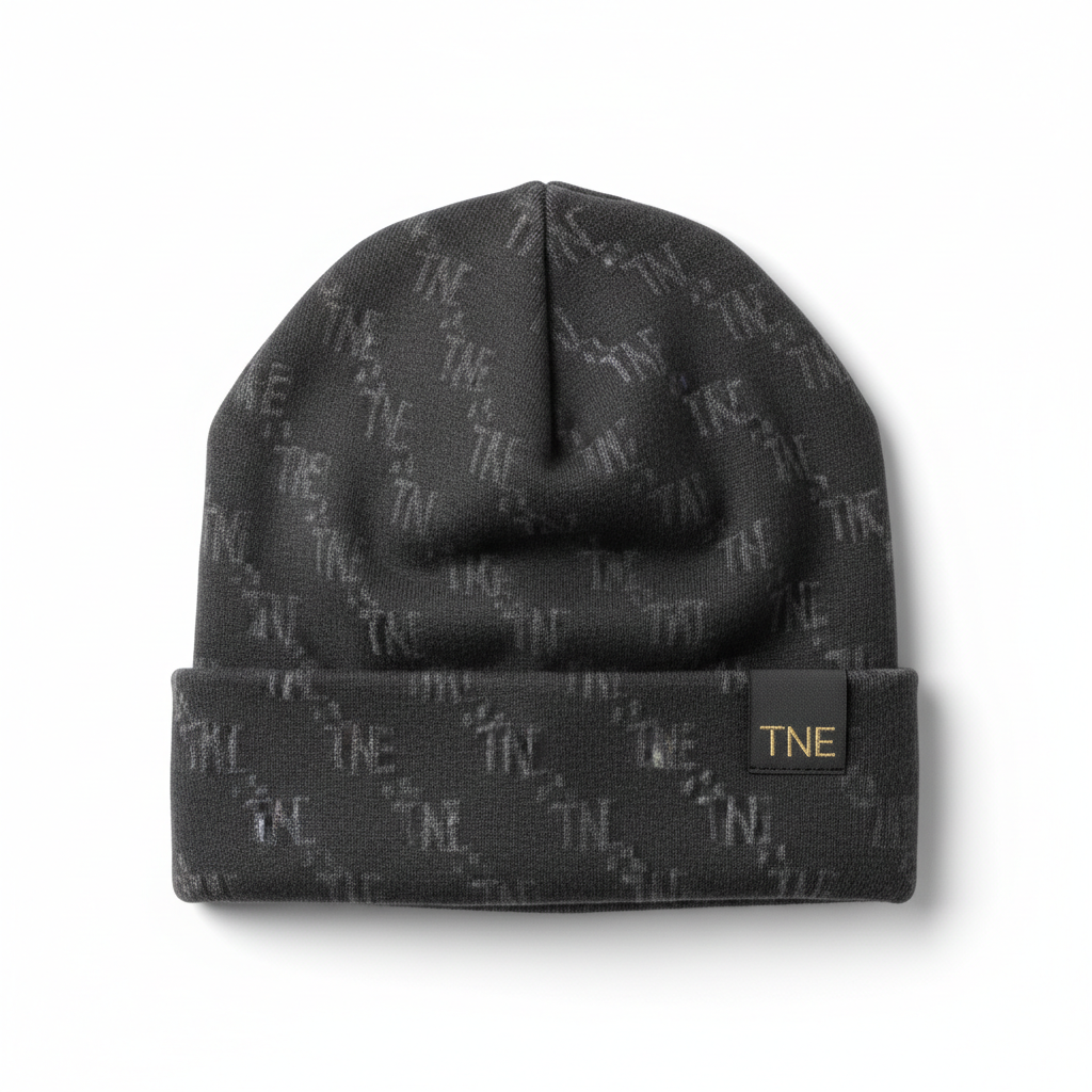 TNE Beanie - Grey Gold Tag