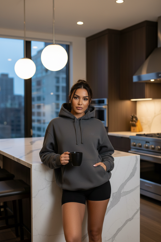TNE Hoodie Lifestyle - Woman in Kitchen