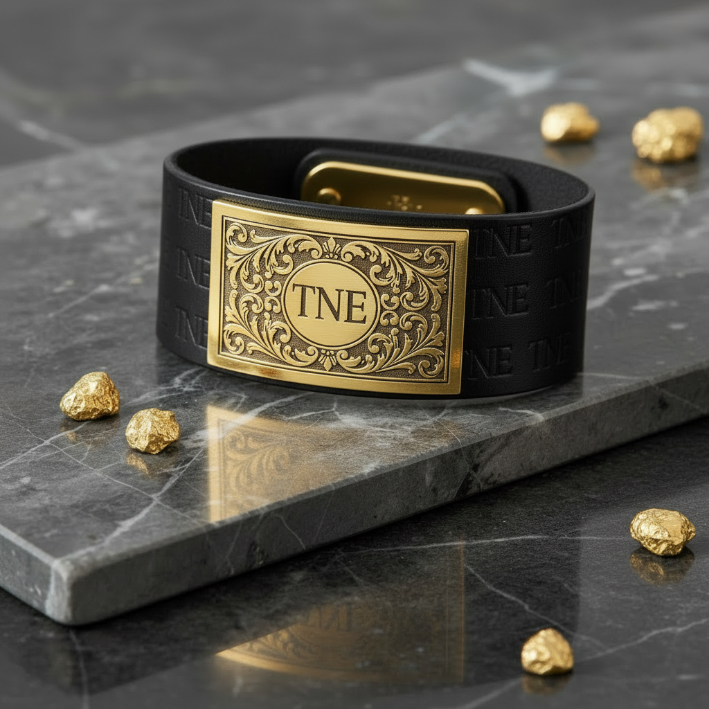 Black TNE Leather Cuff