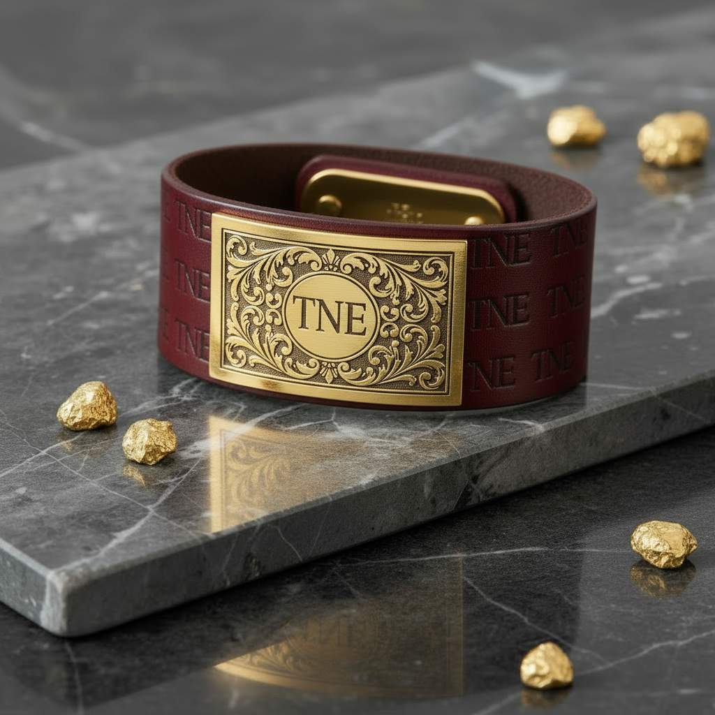 Burgundy TNE Leather Cuff