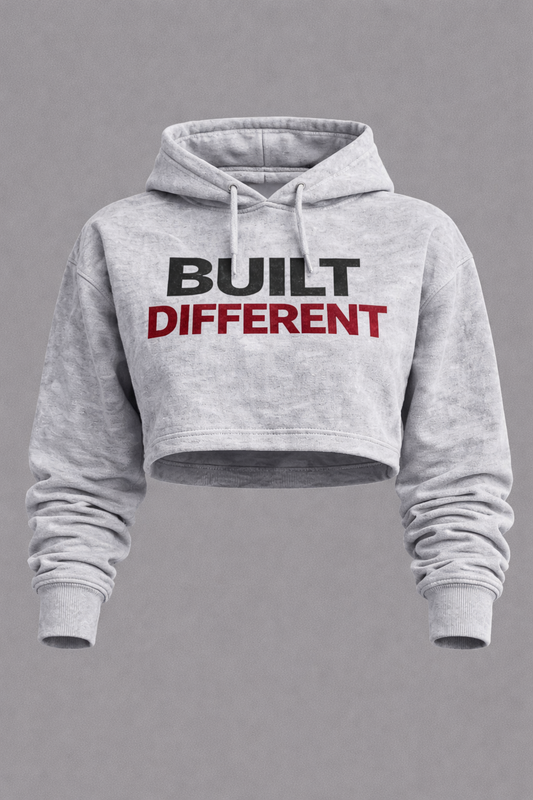 Built Different Crop Hoodie