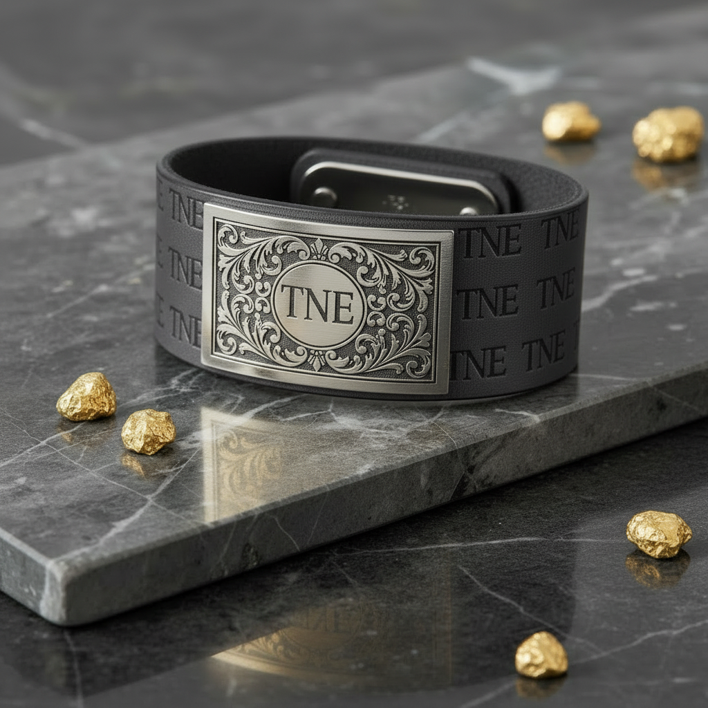 Gray TNE Leather Cuff