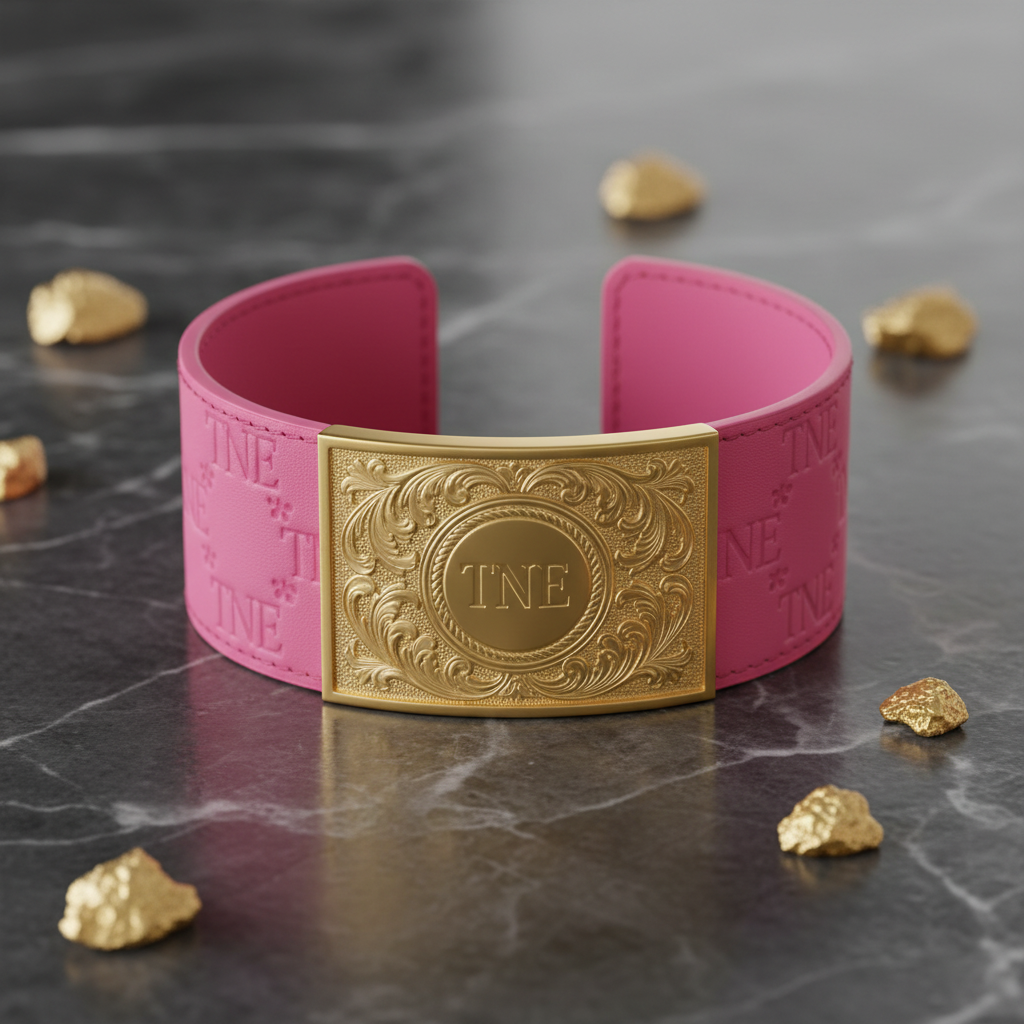 Pink TNE Leather Cuff