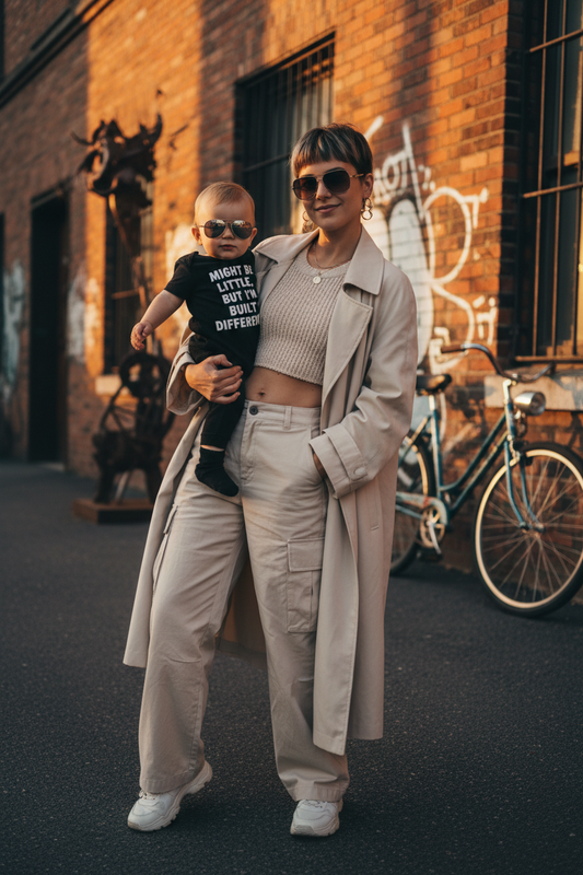 TNE Onesie Lifestyle - Mom and Baby